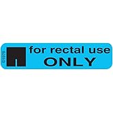 Pharmex 1-78G "for Rectal USE" Permanent Paper Label, 1 9/16" x 3/8", Blue, Pack of 1000
