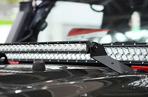 iJDMTOY (Pair) For 2007-2017 Jeep Wrangler LED Light Bar Hood Mounting Brackets (Compatible with 20-22" LED Work Light Bar)