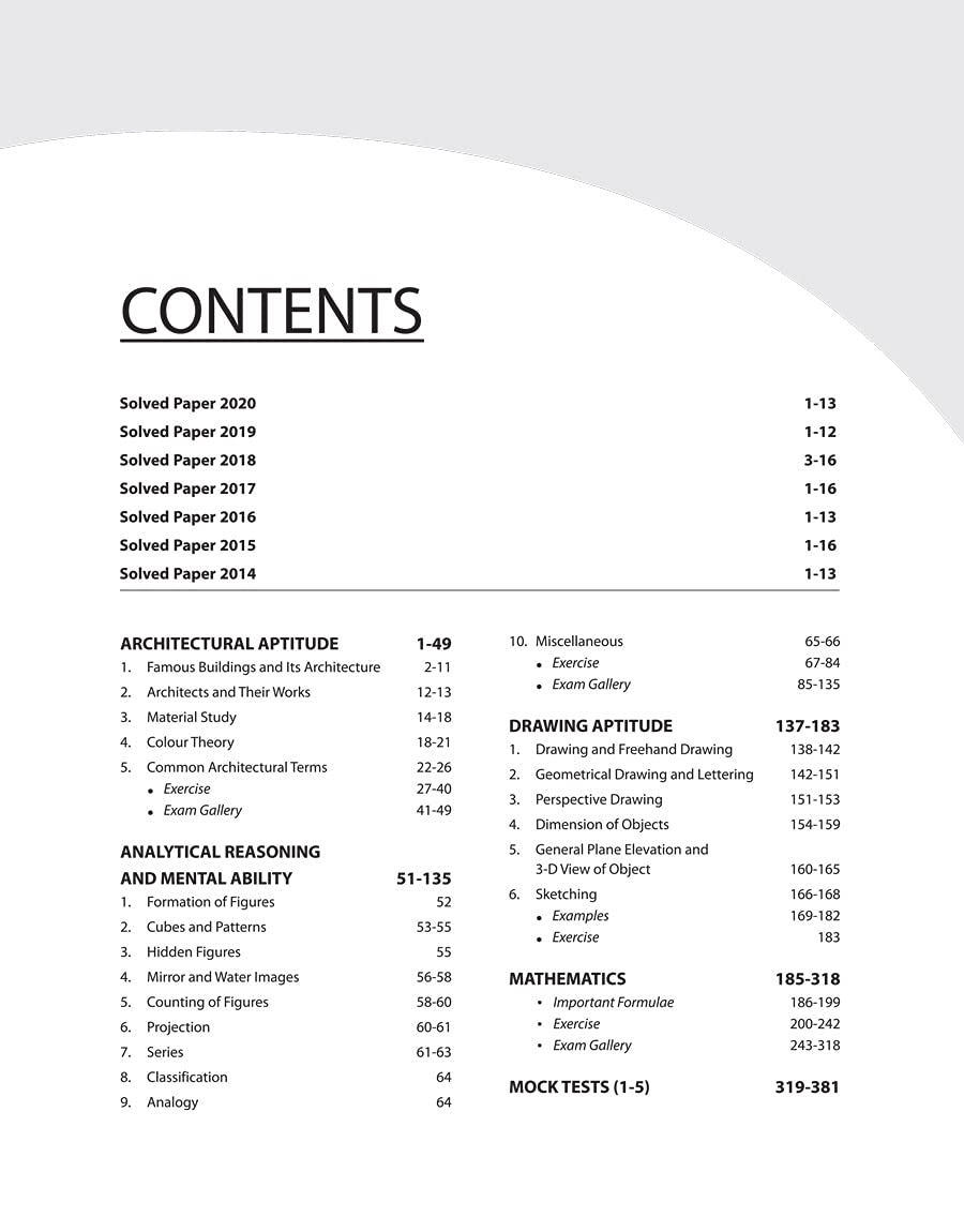 Study Guide for B.Arch 2021 (Old Edition) 2
