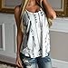 Mokao Women Voyage Printed Sleeveless T-Shirt Comfy Blouse Casual Tank Tops Shirt Loose Fit Vest (White, S)