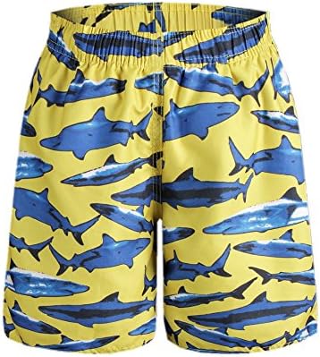 ORANSSI Boys Kids Shark Printed Swim Trunks Board Shorts with Pockets
