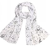 Uget Women's Music Note Print Chiffon Long Scarf Wrap Shawls