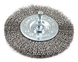 Forney 72740 Wire Wheel Brush, Fine Crimped with 1/4-Inch Hex Shank, 4-Inch-by-.008-Inch