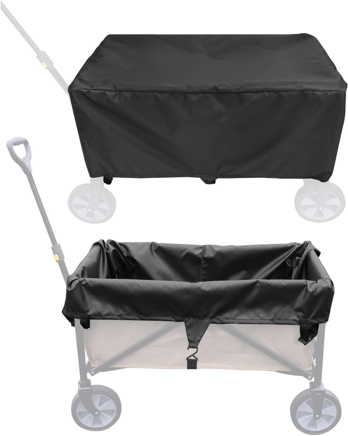 YUJHON Wagon Cover Folding Festival Trolley Cover, Garden Trolley Cover 420D Waterproof Wagons Cart Cover 38 x 22 x 20 Inch