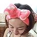 exo.nu Women Fashion Cute Pink Heart Bowknot Bow Makeup Cosmetic Shower Elastic Hair Band Hairlace Headband [Blue Dot]