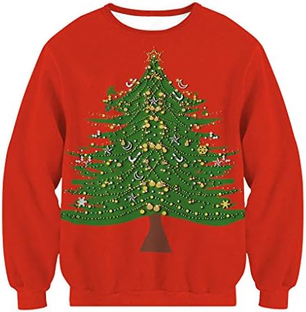 AutumN Best Casual Ugly Christmas Tress Sweater Pullover For Women (S)
