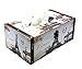 Bellaa Tissue Box Holder Rectangular Vintage Antique Book Paper Napkin Dispenser Home Office Car Top Lid Wooden Refillable Big Fits All Boxes (Paris)