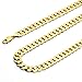 14k REAL Yellow OR White Gold Men's 5mm Cuban Concave Curb Solid Chain Bracelet with Lobster Claw Clasp - 7.5