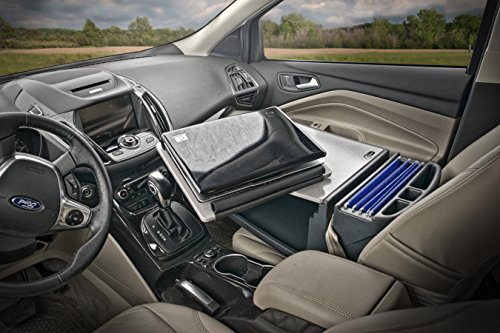AutoExec AUE10007 Reach Front Seat Car Desk Grey with Built-in Power Inverter - Thumbnail 3