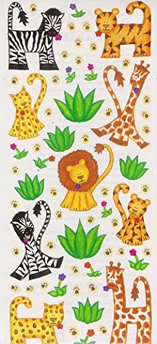 Zoo Animals Penny Black Sticker Sheet