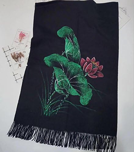 HSDMF Women Soft Printed Silk Shawl Scarf Lotus Muster Schal Warmer doppelseitiger Verlängern