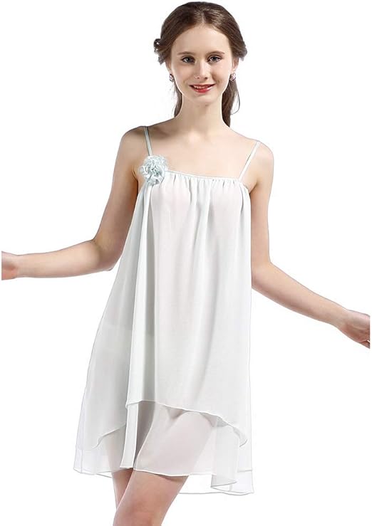 Amazon Com Nightgowns Womens Summer Thin Nightdress Fashion Home Clothes Cute Girl Short Skirt French Romantic Sling Pajamas Adjustable Shoulder Strap Color White Size Xxl Home Kitchen