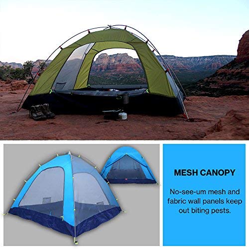 Weanas Professional Backpacking Tent 2 3 4 Person 3 Season Weatherproof Double Layer Large Space Aluminum Rod for Outdoor Family Camping Hunting Hiking Adventure Travel (Azure, 2-3 Person)