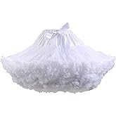 XinChangShangMao Women's Petticoat Skirt Elastic High Waist Ballet Sweet Puffy Skirt Princess Mesh Tulle Fluffy Skirts