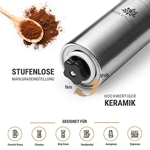 LÖWENKÖNIG® MOKKALOV Edition - Kaffeemühle manuell mit Keramik-Kegelmahlwerk I Kaffeemühle Hand - Handmühle aus… – Bild 3