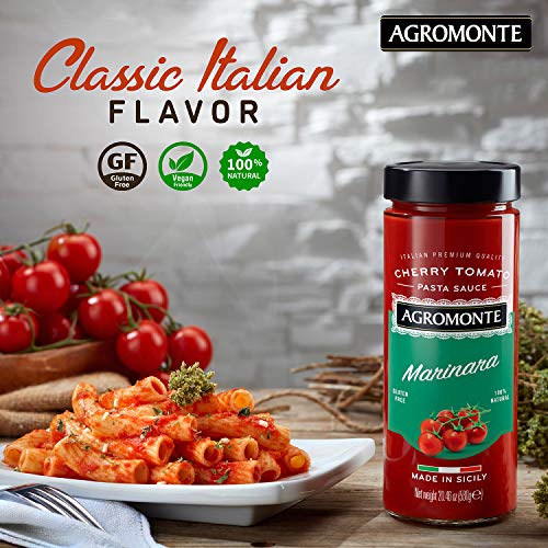 Agromonte Authentic Italian Cherry Tomato Pasta Sauce (Marinara)- Taste of Italy Gourmet Foodie and Chef Gift - Certified Kosher, Gluten-Free, All Natural, non-GMO, No Added Sugar 20.46oz (single) - Thumbnail 4