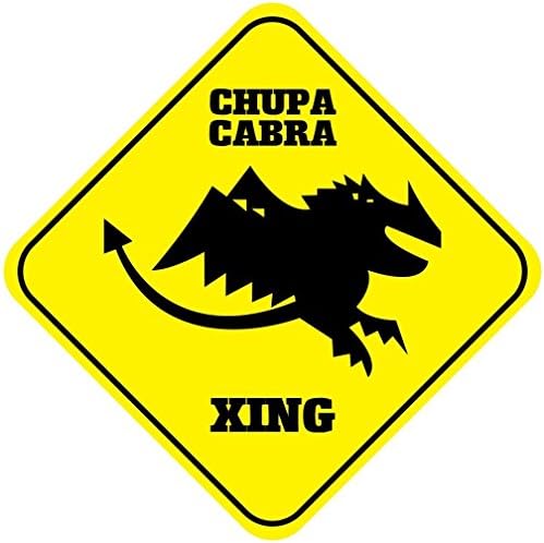 NewFDeals Chupa Cabra Crossing Funny Metal Aluminum Novelty Plate Gift Sign for Home/Man Cave Decor - 12" x 12" (high x width)