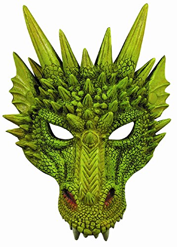 New Green Dragon Adult Dinosaur Latex Half Mask 79489