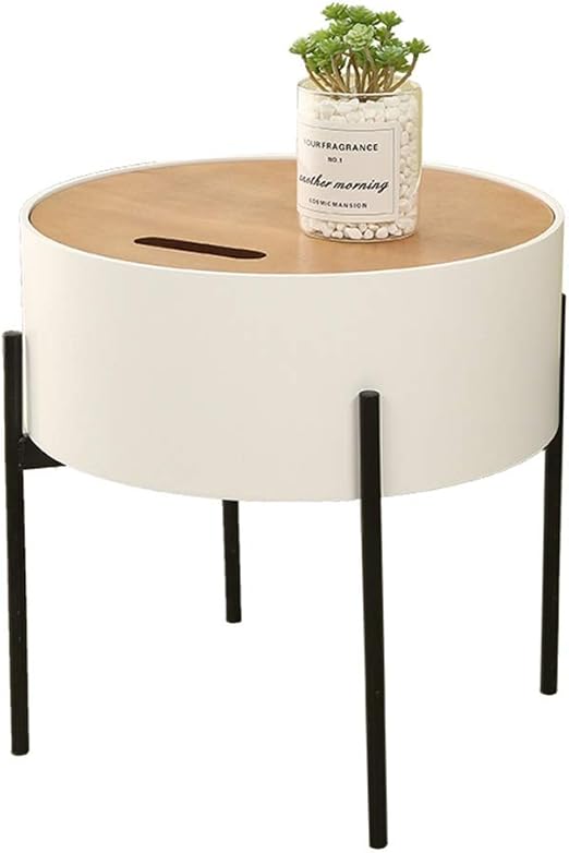 Hanshan Side Table Coffee Table Sofa Side Table Bedroom Nightstand Nightstand Livingroom Small Round Table With Storage For Small Space 16 15 Inch Coffee Tables Color White Amazon Ca Home Kitchen