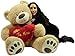 Big Plush Te Amo Giant Teddy Bear 5 Foot Soft Teddybear Romantic Holds Heart Pillow to Show Love