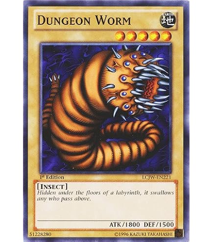 Amazon.com: YU-GI-OH! - Dungeon Worm (LCJW-EN221) - Legendary