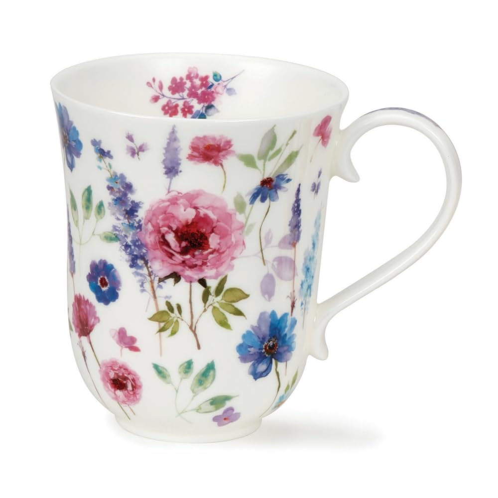 Dunoon Braemar 0.33 Litre Fine Bone China Floral Mug Fleurie (Rose)