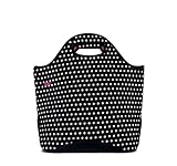 BUILT NY Everyday Shopper Neoprene Tote Bag, Mini Dot Black & White