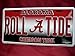 Alabama Roll A Tide Crimson Tide Football Fan License Plate Car Tag Sign