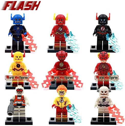 9pcs The FLASH Barry Allen Justice League Assmeble Blocks Minifigures Kids Toy