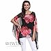 Womens Floral Printed Bohemian Chiffon Blouse Caftan Poncho Tunic Cover up Batwing Loose Tops