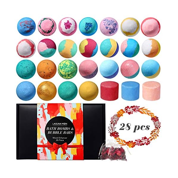 Bath-Bombs-Gift-Set-Lagunamoon-Handmade-Bath-Bombs-Bubble-Bar-for-Bubble-Baths-Highly-Concentrated-with-Pure-Essential-Oils-Fizzy-Spa-Kit-Best-Birthday-Valentines-Gifts-for-Women-Girls-Kids Bath Bombs Gift Set, Lagunamoon Handmade Bath Bombs, Bubble Bar for Bubble Baths, Highly Concentrated with Essential…