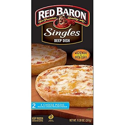 Red Baron Singles Deep Dish Four Cheese Pizza, 11.2 Ounce -- 12 per case.
