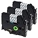 Anycolor 3 Pack Compatible Brother P-touch TZe Tape TZe-131 TZ131 Laminated Black on Clear TZe Tape for Brother P-touch Label Printer PT-D210 PT-H100 PT-D400AD PT-D1890C (0.47