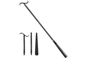 Fanwer Dressing Stick & Shoe Helper with Longest 33.5" Adjustable Shoehorn, Black Plastic & Metal Shoehorn for Seniors, Stabl