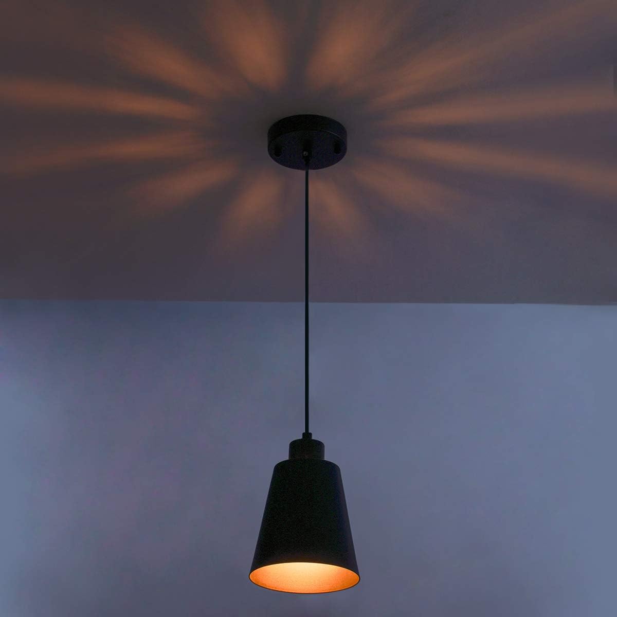 Modern Black Pendant Light Fixture 5.94'' Mini 1-Light Pendant Lighting for Kitchen Island Industrial Hanging Pendant Light Cup Shade for Dining Room, Foyer, Hallway, Bar, with 78in Flexible Cord - - 