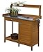 Convenience Concepts Deluxe 1 Drawer Potting Bench with Storage Cabinet and Shelves, Light Oak
