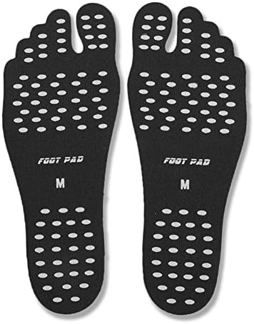 Rick 3 Pairs NAKEFIT Adhesive Pad，Invisible Shoes for Beach，Barefoot Stylish Anti-Skid Waterproof Insulation Pad Slippers