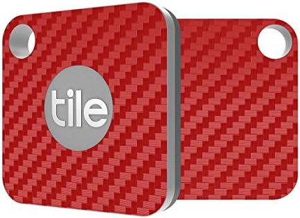 Tile Mate Compatible - Red Carbon Fiber Premium Skin Decal by Aretty (2 - Pack)