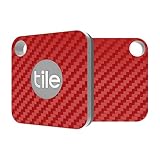 Tile Mate Compatible - Red Carbon Fiber Premium Skin Decal by Aretty (4 - Pack)