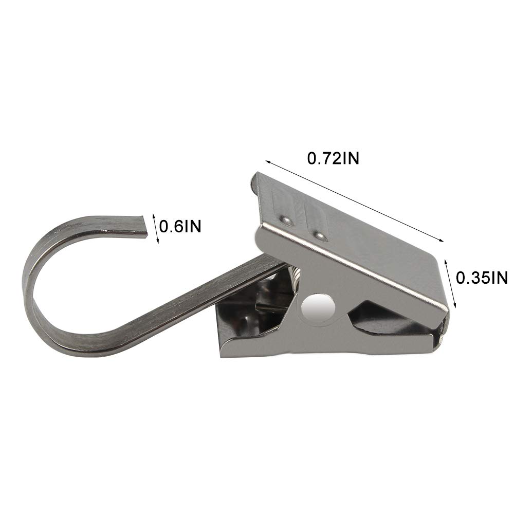 btcus4 Stainless Steel Curtain Clips with Hook for Curtain Photos Home Decoration and Outdoor Party -80 Pack（Silver）