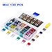 GBAuto 130pcs Assorted Mini Auto Car Truck Blade Fuses Set- 2A 3A 5A 7.5A 10A 15A 20A 25A 30A 35A - APM, ATM Mini Automotive Replacement Fuse Assortment Kit w/A Puller for Boat,RV,SUV