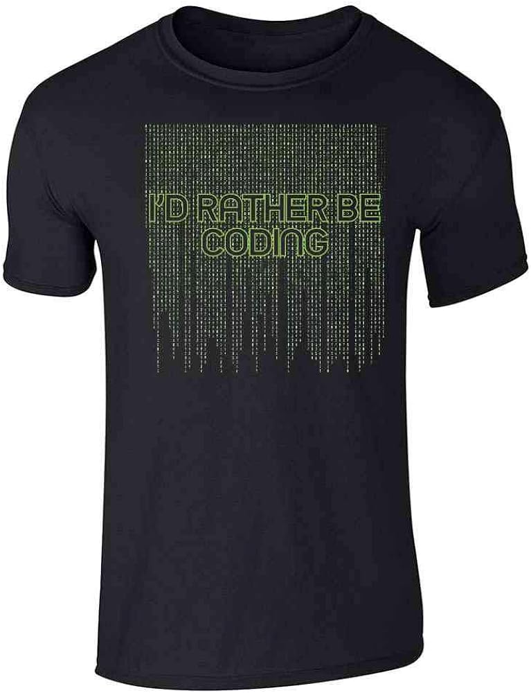 Pop Threads I'd Rather Be Coding Graphic Tee T-Shirt for Men