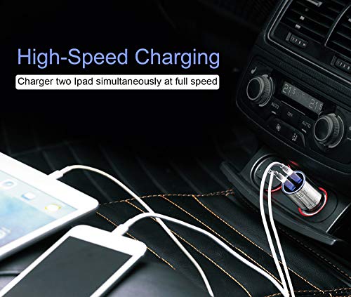 7PETAL UL Certified Car Charger,Multi-Purpose Carbon Monoxide Detector 304 Stainless Steel Charger,2 USB Fast Car Charger Fit iPhone,iPad,Android with Safety Emergency Escape Hammer - Thumbnail 7