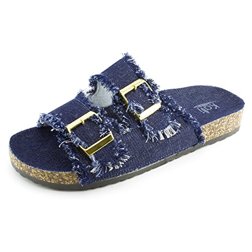 Kali womens open toe buckle strap sandals eagle (blue d…