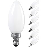TORCHSTAR Dimmable E12 LED Candelabra Bulb, UL Listed, 60W Equivalent Chandelier Light Bulbs, 550lm, LED Filament Candle Bulb