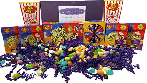 Jelly Belly BeanBoozled Gift Box with New 4th Edition Spinner Game (4) BeanBoozled Refill Boxes (2) Buttered Popcorn Flavored Jelly Beans and 10 Ive Been BeanBoozled! Stickers
