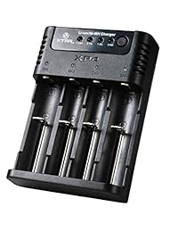 XTAR XP4 Panzer Ni-MH Li-ion cargador de batería cuatro ranuras para 10440 14500 14650 16340 17500 17670 18350 18500 18650 18700 baterías de iones de litio y AAA AA una o dos pilas Ni-MH 22650 25500 26650 (3.6 V 3.7 V) Baterías de iones de litio y SC C pi