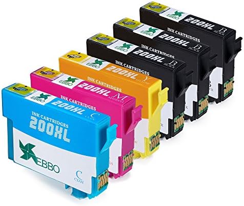 EBBO Replacement for Epson 200XL Ink Cartridge High Yield 1Set+2Black Compatible with Epson XP-410 XP-310 WF-2540 WF-2530 WF-2520 WF-2010F WF-2010W WF-2510WF XP-400 XP-300 XP-200 Printer