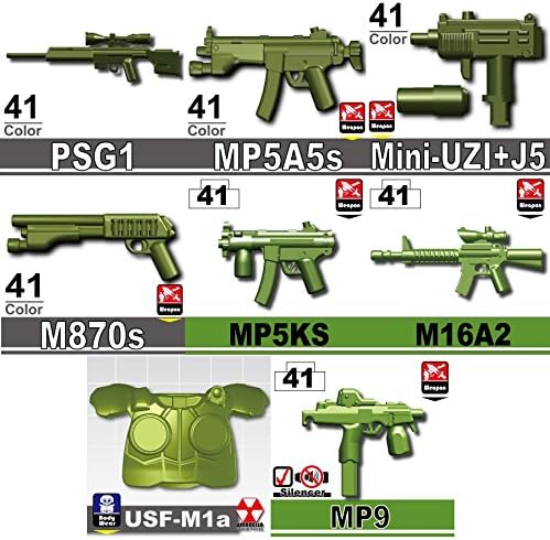 Modern Brick Warfare Surplus Pack Dark Tan [9 Pieces] designed for Brick Minifigures