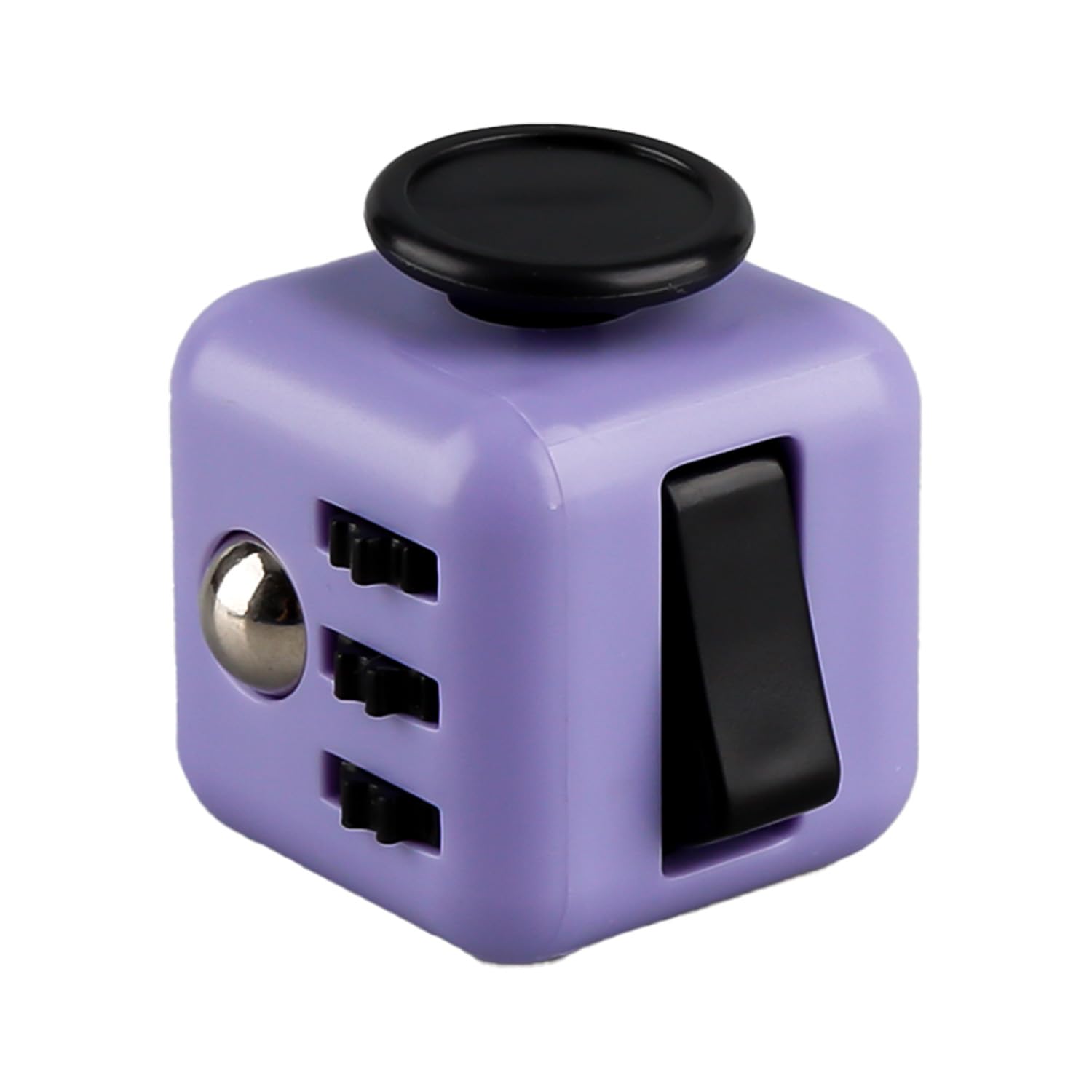 Hopzab Fidget Cube for Stress Relief, Anti-Anxiety Multi-Functional Toy with 6 Sides, Click Ball, Sensory Stress Reliever for Kids & Adults, Perfect for ADHD, Autism, Office ,Classroom Use(Purple)